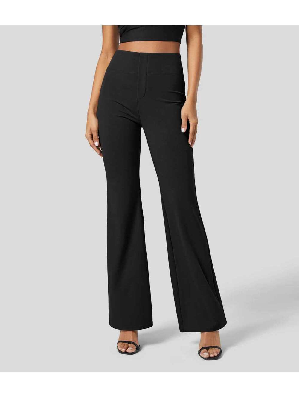 HALARA High Waisted Back Side Pocket Slight Flare Work Pants- XS Petite